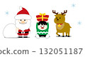 可愛的聖誕插圖集（聖誕老人、馴鹿、禮物）無文字、無背景 132051187
