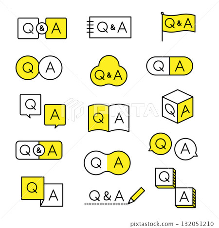 Question icon material set: Vector 132051210