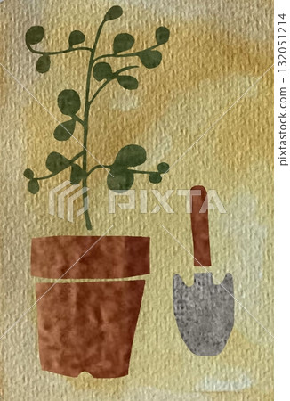 園藝與盆栽植物拼貼風格 132051214