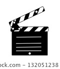 Black and white movie clapperboard 132051238