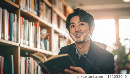 A man reading a book 132052043