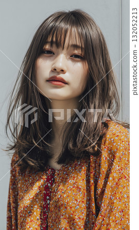 剪裁模特兒日本女人長髮 剪裁模特兒日本女人長髮 132052213