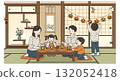 Garlanding with the whole family! Fun Halloween preparations in a Japanese-style room 132052418