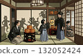 Shadows move! Enjoy Halloween preparations in a Japanese-style room with women in traditional Japanese clothing 132052424