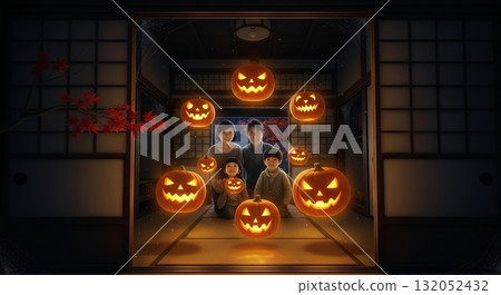 Gorgeous kimono! Jack-o'-lanterns and autumn nights 132052432