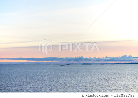 Evening view of the Gulf of Finland, Europe, from a boat Evening view of the Gulf of Finland, Europe, from a boat 132052782