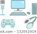 適用於遊戲串流媒體和 PC 工作的裝置插圖素材集 132052919