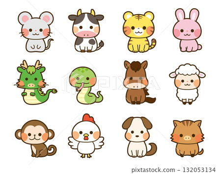 Zodiac illustration set Zodiac illustration set 132053134