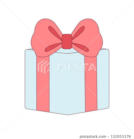 Light blue gift box with pink bow. Light blue gift box with pink bow. 132053176