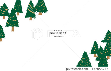 Hand drawn Christmas tree illustration. December Christmas background. Hand drawn Christmas tree illustration. December Christmas background. 132053213