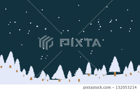 Hand drawn Christmas tree illustration. December Christmas background. Hand drawn Christmas tree illustration. December Christmas background. 132053214
