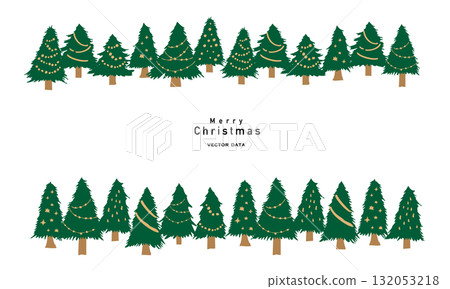 手繪聖誕樹插圖。 12 月聖誕節背景。 132053218