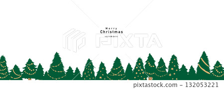 Hand drawn Christmas tree illustration. December Christmas background. Hand drawn Christmas tree illustration. December Christmas background. 132053221