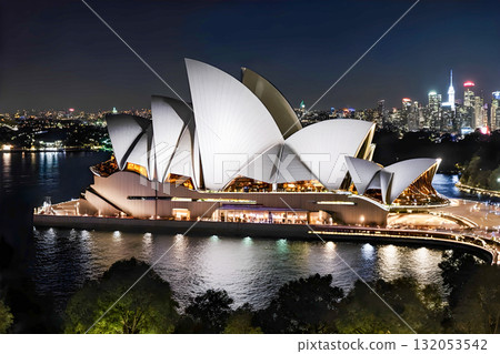 futuristic city at night 132053542