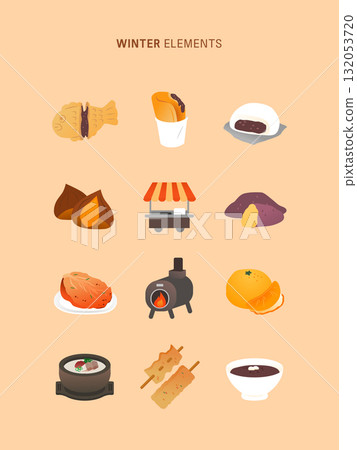 Warm Winter Christmas Element Warm Winter Christmas Element 132053720