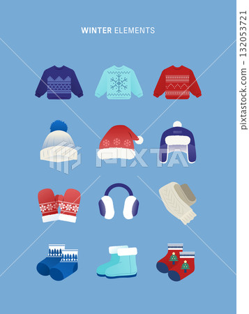 Warm Winter Christmas Element Warm Winter Christmas Element 132053721