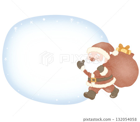 聖誕老人圓框漸層藍色 聖誕老人圓框漸層藍色 132054058