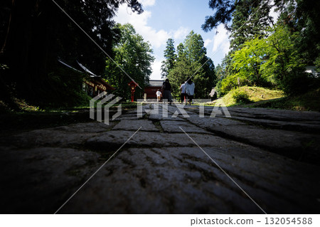 The approach to Iwakiyama Shrine (Hirosaki City, Aomori Prefecture) 132054588