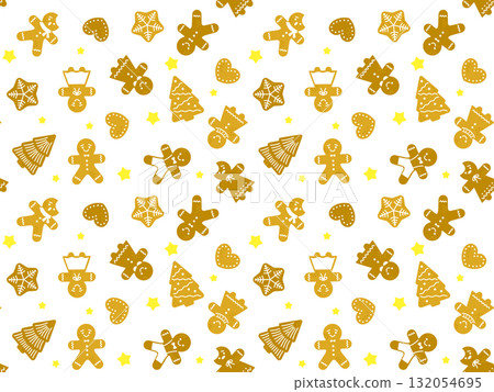 Christmas gingerbread man cookie pattern 132054695
