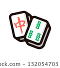 Mahjong, mahjong tile illustration icon (entertainment, leisure, gambling material) 132054703