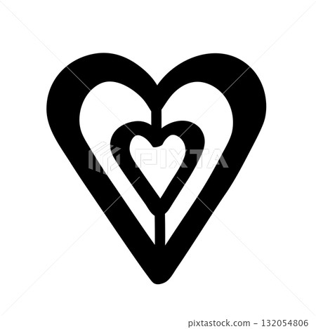 Heart clip art icon. Vector illustration of a heart. Isolated on a white background. 132054806