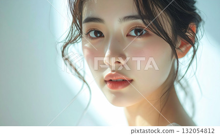 A portrait of a woman with a translucent look, expressing her natural beauty A portrait of a woman with a translucent look, expressing her natural beauty 132054812