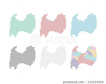 Pixel art map_Toyama prefecture_Circle dot-04 Pixel art map_Toyama prefecture_Circle dot-04 132054916