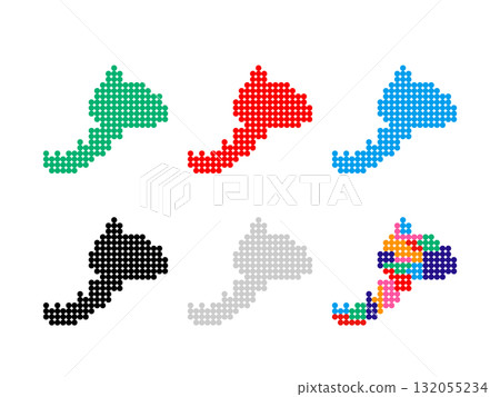 Pixel art map_Fukui prefecture_Circle dot-03 Pixel art map_Fukui prefecture_Circle dot-03 132055234