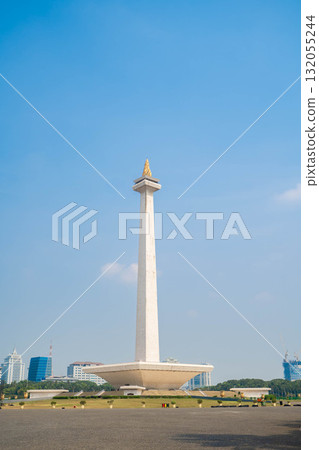 Jakarta's Monas (Independence Monument) - Indonesia's symbol towering against the blue sky 132055244