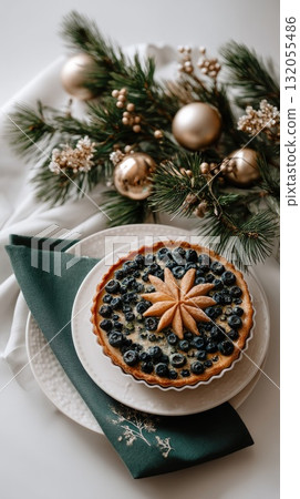 A freshly baked berry pie sits on a table, showcasing a golden crust and berry filling, perfect for dessert lovers and gatherings A freshly baked berry pie sits on a table, showcasing a golden crust and berry filling, perfect for dessert lovers and gatherings 132055486