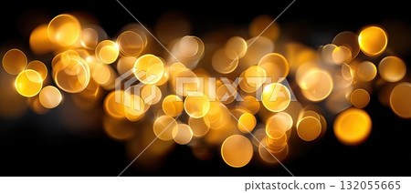 Golden bokeh lights sparkle softly, adding warmth and charm to the surroundings in a cozy evening setting Golden bokeh lights sparkle softly, adding warmth and charm to the surroundings in a cozy evening setting 132055665