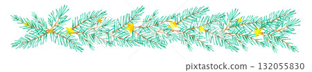 Christmas garland fir tree 132055830
