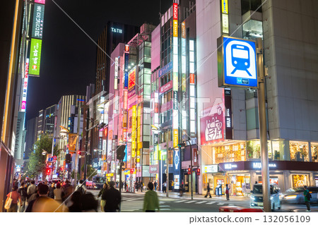 東京:新宿東口,霓虹燈閃耀的繁華購物區 東京:新宿東口,霓虹燈閃耀的繁華購物區 132056109