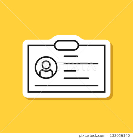 Driver license sticker icon in flat style. Id card vector illustration on isolated background. Person document sign business concept. 132056340