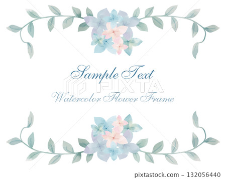 Watercolor style hydrangea flower frame Watercolor style hydrangea flower frame 132056440