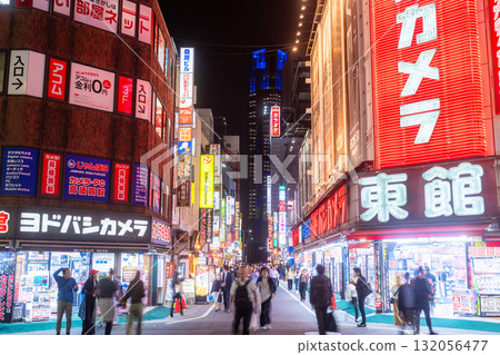 Tokyo: Shinjuku West Exit, the neon-lit entertainment district Tokyo: Shinjuku West Exit, the neon-lit entertainment district 132056477