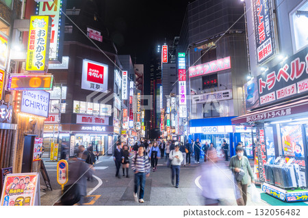 Tokyo: Shinjuku West Exit, the neon-lit entertainment district Tokyo: Shinjuku West Exit, the neon-lit entertainment district 132056482