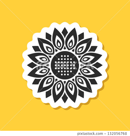 Sunflower sticker icon in flat style. Flora vector illustration on isolated background. Sunflower sign business concept. Sunflower sticker icon in flat style. Flora vector illustration on isolated background. Sunflower sign business concept. 132056768