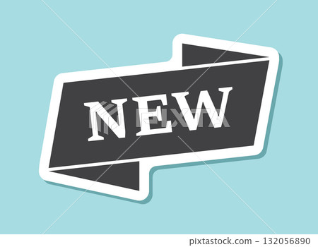 New banner sticker icon in flat style. Arrivals shop vector illustration on isolated background. Fresh product sign business concept. 132056890