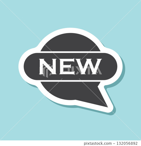 New banner sticker icon in flat style. Arrivals shop vector illustration on isolated background. Fresh product sign business concept. 132056892