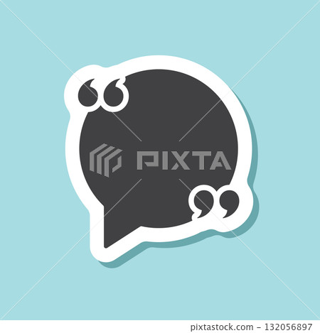 Quote frame sticker icon in flat style. Speech bubble vector illustration on isolated background. Comment sign business concept. Quote frame sticker icon in flat style. Speech bubble vector illustration on isolated background. Comment sign business concept. 132056897