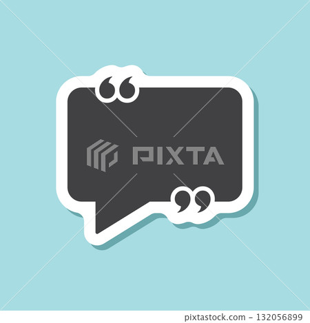 Quote frame sticker icon in flat style. Speech bubble vector illustration on isolated background. Comment sign business concept. Quote frame sticker icon in flat style. Speech bubble vector illustration on isolated background. Comment sign business concept. 132056899