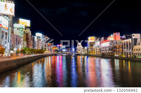 Hakata at night: Nakasu and Nakagawa River 132056942