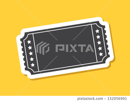 Ticket sticker icon in flat style. Coupon vector illustration on isolated background. Admit one sign business concept. 132056991