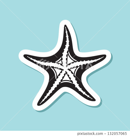 Starfish sticker icon in flat style. Sea stars vector illustration on isolated background. Sea animal sign business concept. Starfish sticker icon in flat style. Sea stars vector illustration on isolated background. Sea animal sign business concept. 132057065