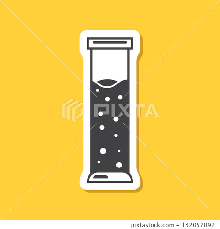 Science lab bottle sticker icon in flat style. Laboratory glassware equipment vector illustration on isolated background. Test tube sign business concept. 132057092