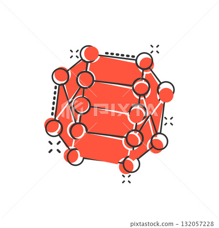 Dna molecule icon in comic style. Atom cartoon vector illustration on white isolated background. Molecular spiral splash effect sign business concept. Dna molecule icon in comic style. Atom cartoon vector illustration on white isolated background. Molecular spiral splash effect sign business concept. 132057228