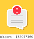 New message sticker icon in flat style. Incoming inbox email vector illustration on isolated background. Bubble notification sign business concept. 132057360