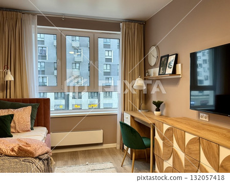 Modern and stylish interior in a new apartment Modern and stylish interior in a new apartment 132057418