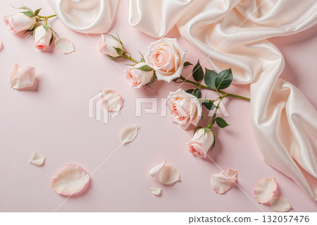Romantic powder-colored silk and silk cloth, Lover's Day, Mother's Day, Women's Day, Birthday, Anniversary, Marriage, Romantic Romantic Fairy Tales, Wide Wide Announcement Report 132057476